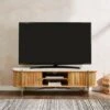 Alina Fluted Wide TV Unit, Mango Wood Fo TVs Up To 60" -Online Furniture Store 30859818