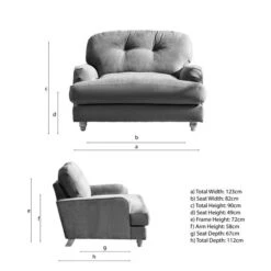 Martha Vintage Soft Chenille Snuggle Chair -Online Furniture Store 30861317 alt09