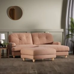 Martha Vintage Velvet Footstool -Online Furniture Store 30861324 alt01