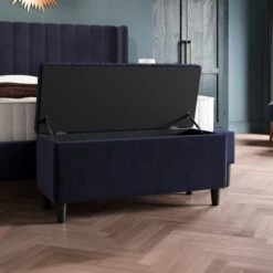 Alara Velvet End Of Bed Storage Ottoman -Online Furniture Store 30864178 alt01