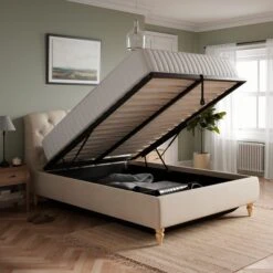 Arriana Ottoman Chesterfield Bed Frame, Woven Fabric -Online Furniture Store 30864275 alt01