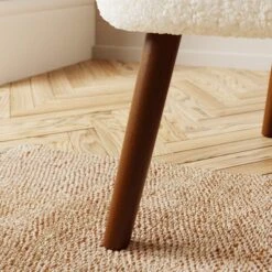 Eliza Ivory Borg Wooden Arm Cocktail Chair -Online Furniture Store 30866432 alt03