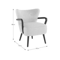 Eliza Ivory Borg Wooden Arm Cocktail Chair -Online Furniture Store 30866432 alt09