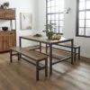 Fulton 6 Seater Rectangular Dining Table With 2 Benches -Online Furniture Store 30866649