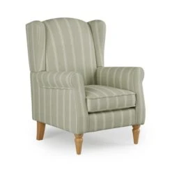 Oswald Pinstripe Wingback Armchair -Online Furniture Store 30866931 alt05