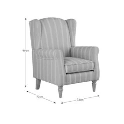 Oswald Pinstripe Wingback Armchair -Online Furniture Store 30866931 alt09