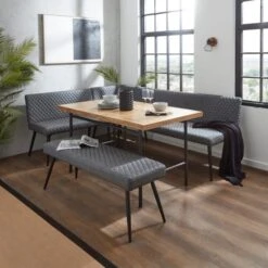 Montreal Corner Dining Bench, Grey Faux Leather -Online Furniture Store 30868842 alt02