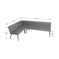Montreal Corner Dining Bench, Grey Faux Leather -Online Furniture Store 30868842 alt09