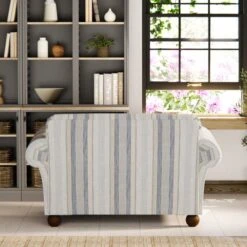 Angus Striped Linen Snuggle Chair -Online Furniture Store 30869752 alt03