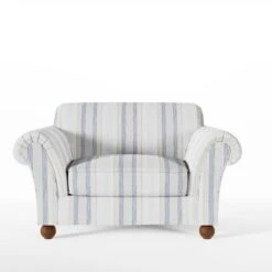 Angus Striped Linen Snuggle Chair -Online Furniture Store 30869752 alt08