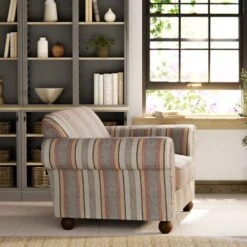 Angus Striped Linen Snuggle Chair -Online Furniture Store 30869753 alt02