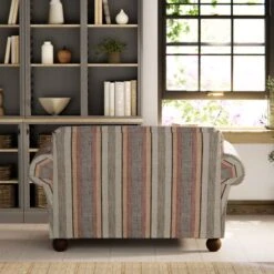 Angus Striped Linen Snuggle Chair -Online Furniture Store 30869753 alt03