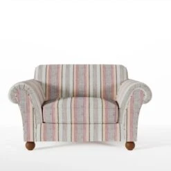Angus Striped Linen Snuggle Chair -Online Furniture Store 30869753 alt07