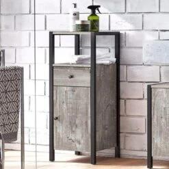 Colton Single Bathroom Cabinet, Concrete Effect 7 Colton Single Bathroom Cabinet, Concrete Effect -Online Furniture Store 30869872 alt02