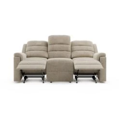 Taylor Chunky Chenille Manual Recliner 3 Seater Sofa, Dark Natural -Online Furniture Store 30869880 alt04