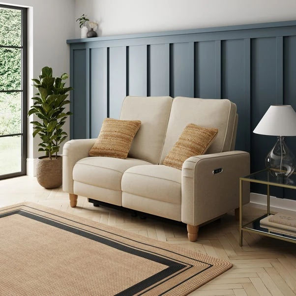 Beatrice Luna Fabric Natural Power Recliner 2 Seater Sofa 3 Beatrice Luna Fabric Natural Power Recliner 2 Seater Sofa