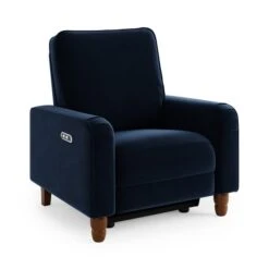Beatrice Matte Velvet Power Recliner Armchair, Luxe Navy -Online Furniture Store 30869981 alt06