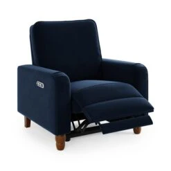 Beatrice Matte Velvet Power Recliner Armchair, Luxe Navy -Online Furniture Store 30869981 alt07