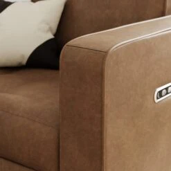 Zoe Faux Leather Power Recliner Armchair, Mocha -Online Furniture Store 30869987 alt03