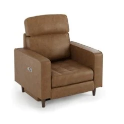 Zoe Faux Leather Power Recliner Armchair, Mocha -Online Furniture Store 30869987 alt06