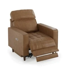 Zoe Faux Leather Power Recliner Armchair, Mocha -Online Furniture Store 30869987 alt07