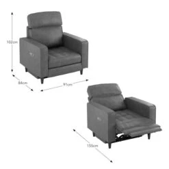 Zoe Faux Leather Power Recliner Armchair, Mocha -Online Furniture Store 30869987 alt09