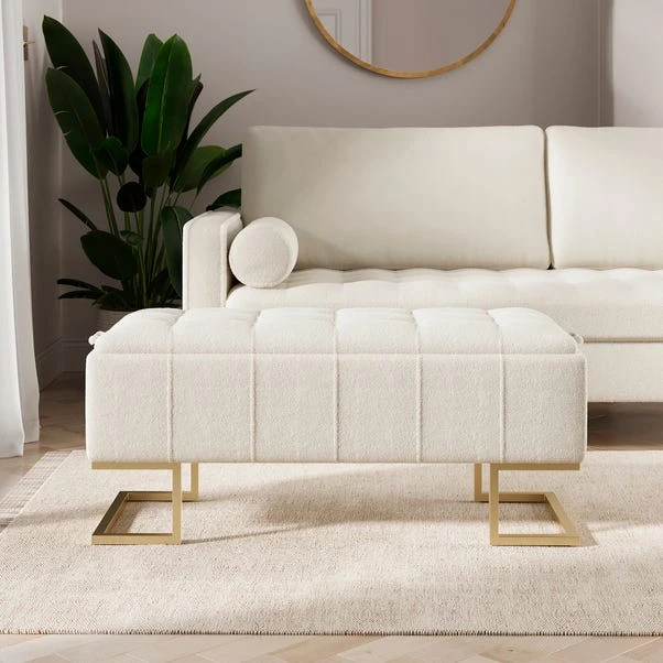 Holland Tray Table Ottoman, Ivory Sherpa 4 Holland Tray Table Ottoman, Ivory Sherpa - Image 2