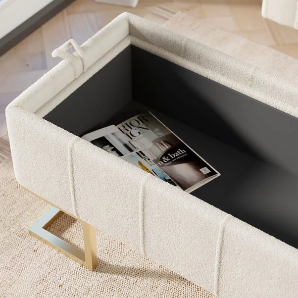 Holland Tray Table Ottoman, Ivory Sherpa 7 Holland Tray Table Ottoman, Ivory Sherpa - Image 5