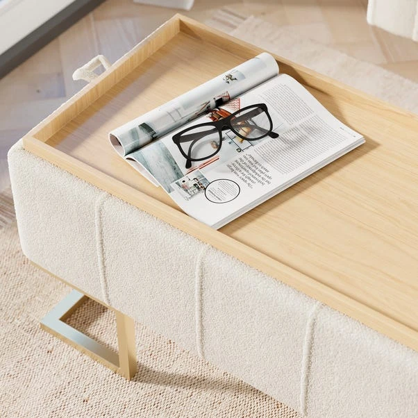 Holland Tray Table Ottoman, Ivory Sherpa 8 Holland Tray Table Ottoman, Ivory Sherpa - Image 6