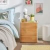 Reggie 3 Drawer Bedside Table, Oak Effect -Online Furniture Store 30871517