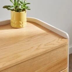 Reggie 3 Drawer Bedside Table, Oak Effect -Online Furniture Store 30871517 alt03