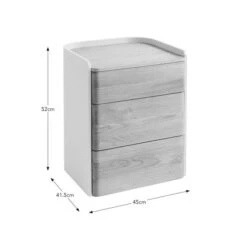 Reggie 3 Drawer Bedside Table, Oak Effect -Online Furniture Store 30871517 alt09
