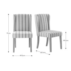 Oswald Set Of 2 Dining Chairs, Folkstone Blue Stripe -Online Furniture Store 30872515 alt09