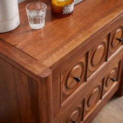 Theodore 2 Drawer Wide Bedside Table, Mango Wood -Online Furniture Store 30872715 alt03