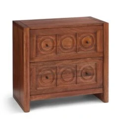 Theodore 2 Drawer Wide Bedside Table, Mango Wood -Online Furniture Store 30872715 alt06
