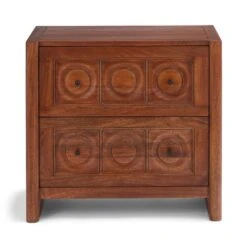 Theodore 2 Drawer Wide Bedside Table, Mango Wood -Online Furniture Store 30872715 alt07