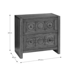 Theodore 2 Drawer Wide Bedside Table, Mango Wood -Online Furniture Store 30872715 alt09