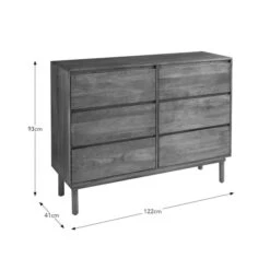 Brannock 6 Drawer Chest, Mid Stained Mango Wood -Online Furniture Store 30872723 alt09
