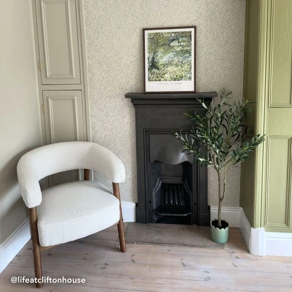 Cleo Curved Ivory Sherpa Accent Chair 4 Cleo Curved Ivory Sherpa Accent Chair - Image 2