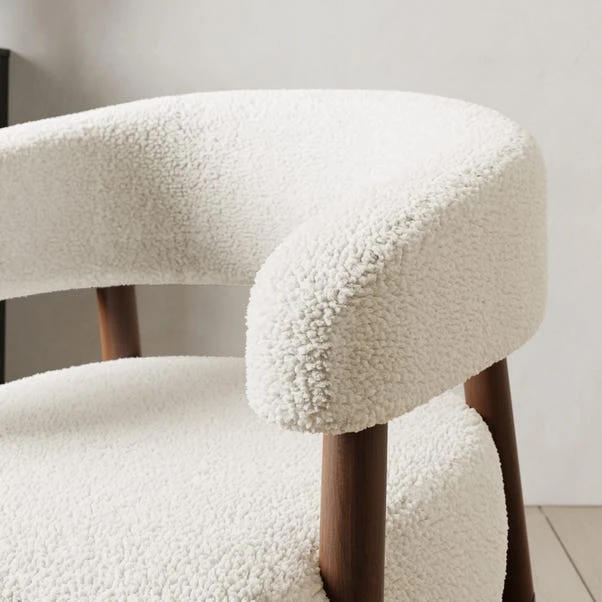 Cleo Curved Ivory Sherpa Accent Chair 5 Cleo Curved Ivory Sherpa Accent Chair - Image 3
