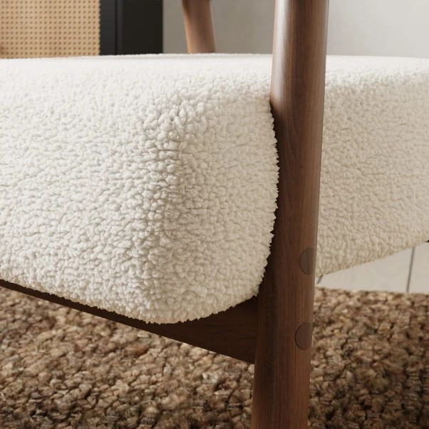 Cleo Curved Ivory Sherpa Accent Chair 6 Cleo Curved Ivory Sherpa Accent Chair - Image 4