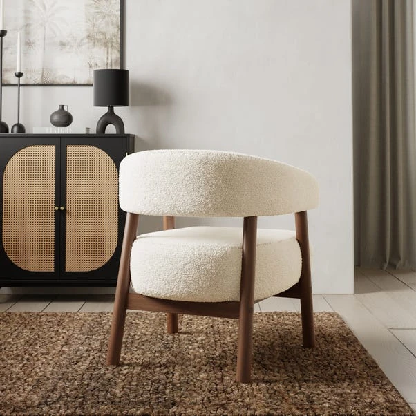 Cleo Curved Ivory Sherpa Accent Chair 7 Cleo Curved Ivory Sherpa Accent Chair - Image 5