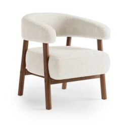 Cleo Curved Ivory Sherpa Accent Chair 20 Cleo Curved Ivory Sherpa Accent Chair -Online Furniture Store 30873356 alt08