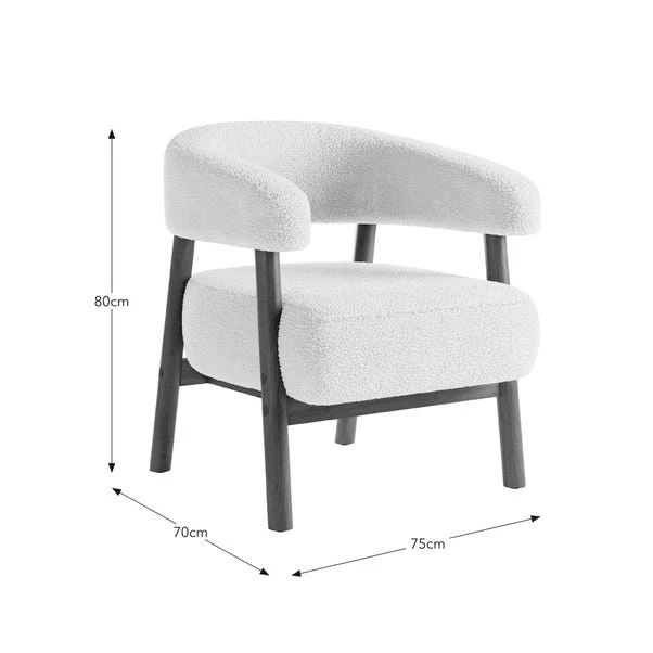 Cleo Curved Ivory Sherpa Accent Chair 12 Cleo Curved Ivory Sherpa Accent Chair - Image 10