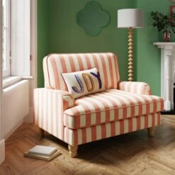 Beatrice Woven Stripe Snuggle Chair -Online Furniture Store 30873458