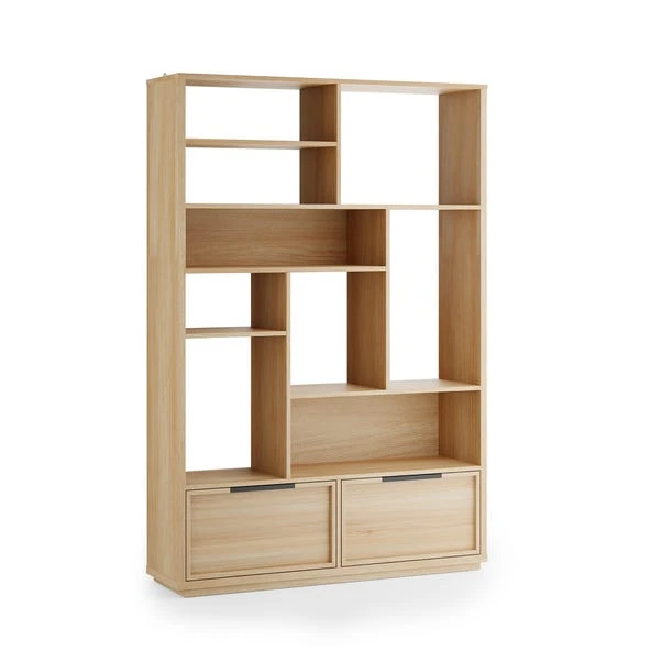Hardy Wide Bookcase With 2 Drawers, Oak Effect 9 Hardy Wide Bookcase With 2 Drawers, Oak Effect - Image 7