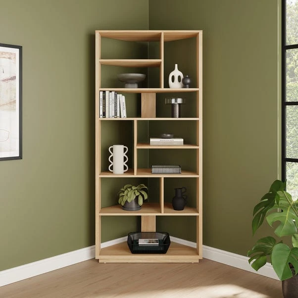 Hardy Corner Bookcase, Oak Effect 3 Hardy Corner Bookcase, Oak Effect