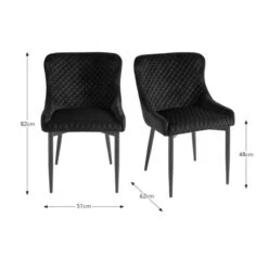 Montreal Set Of 2 Dining Chairs, Velvet -Online Furniture Store 30876148 alt09