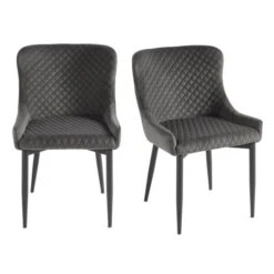 Montreal Set Of 2 Dining Chairs, Velvet -Online Furniture Store 30876149 alt04