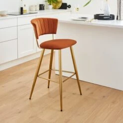 Kendall Bar Stool, Velvet -Online Furniture Store 30876307 alt01